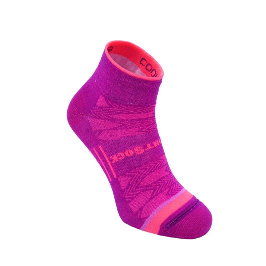 CoolMesh two style, Quarter height, purple sock with pink accents.