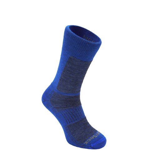 Merino CoolMesh, Crew, Electric Blue anti-chafing hiking socks